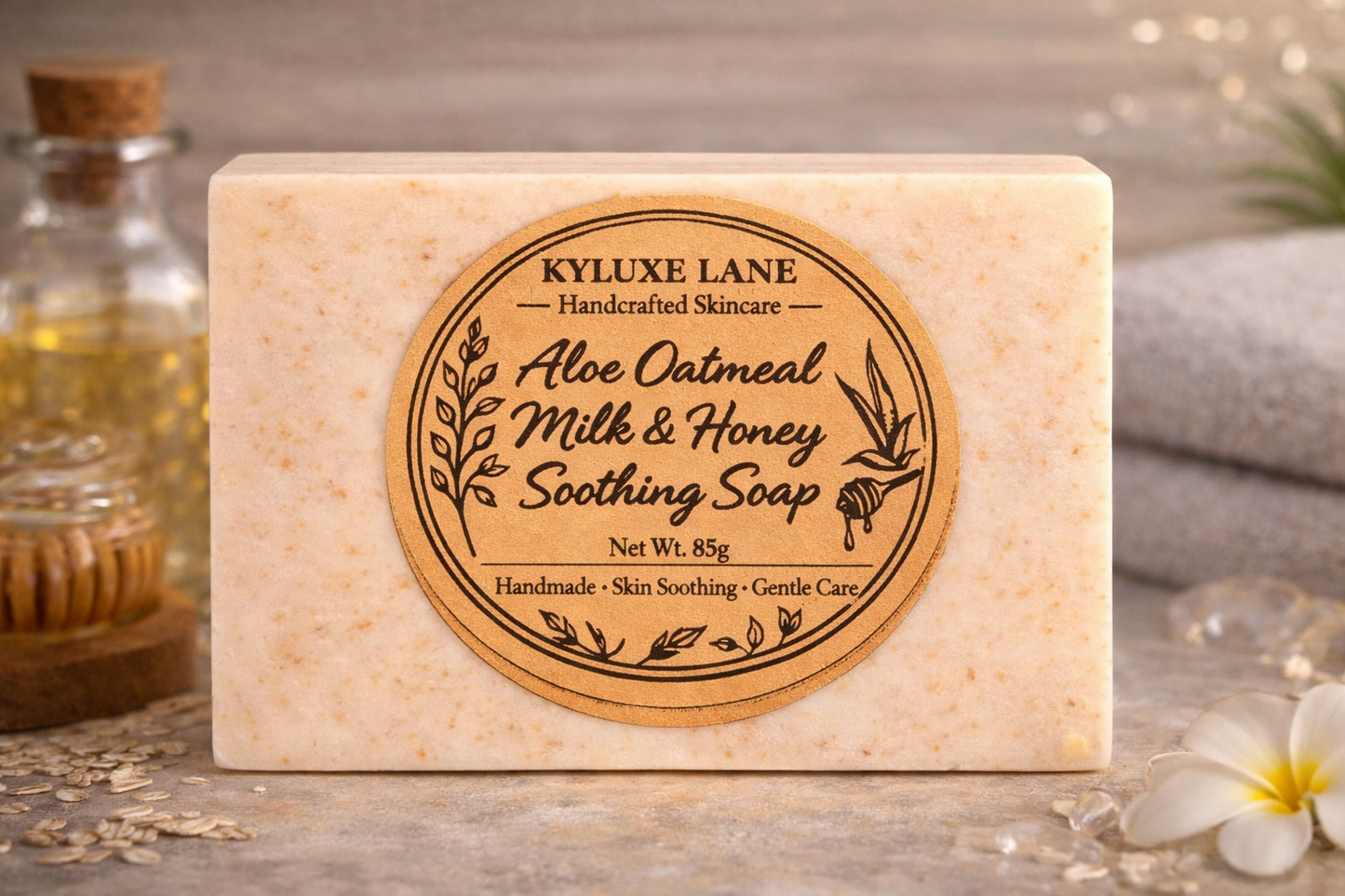 KYLUXE LANE Aloe Oatmeal Milk & Honey Soothing Soap - (85g)