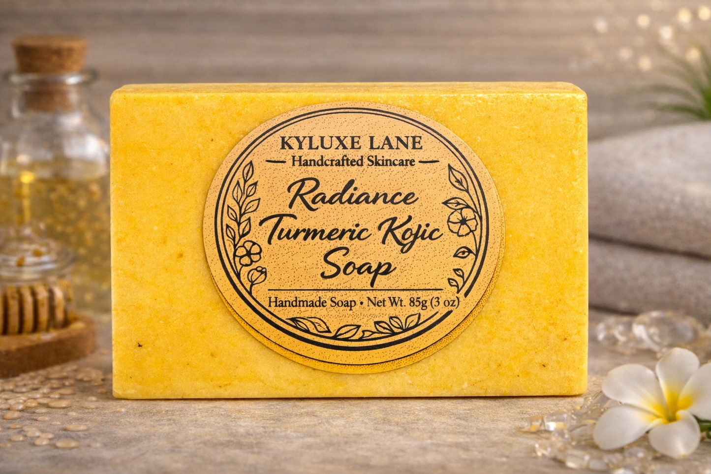 KYLUXE LANE Radiance Turmeric Kojic Soap – Brightening & Glow Bar (85g)