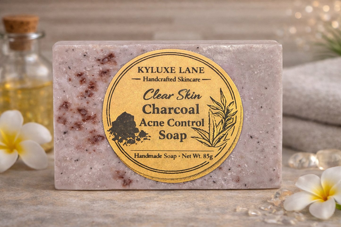 KYLUXE LANE Clear Skin Charcoal Acne Control Soap - (85g)