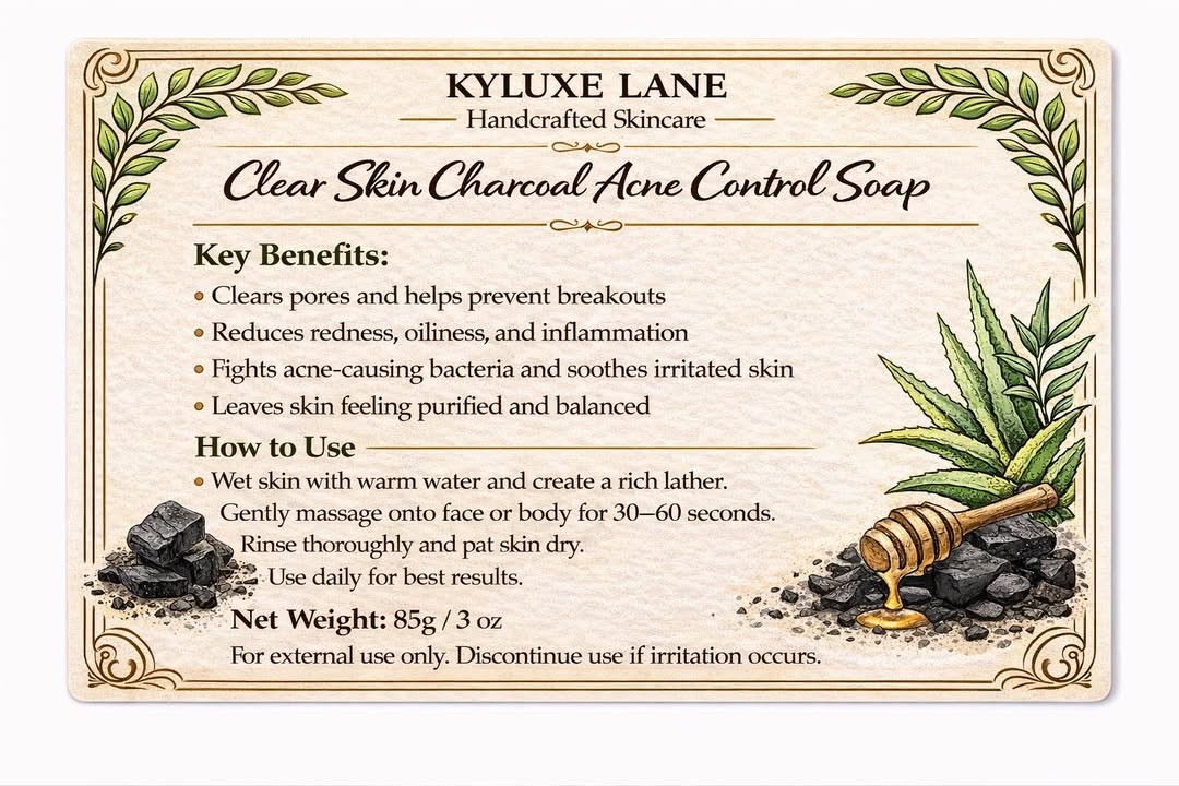KYLUXE LANE Radiance Clear Skin Charcoal Acne Control Soap Value Bundle - 3 Bars Bundle