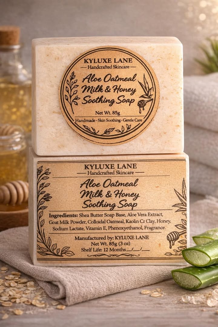 KYLUXE LANE Aloe Oatmeal Milk & Honey Soothing Soap - (85g)