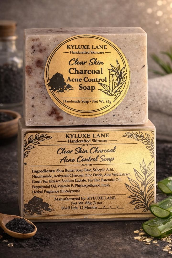 KYLUXE LANE Clear Skin Charcoal Acne Control Soap - (85g)