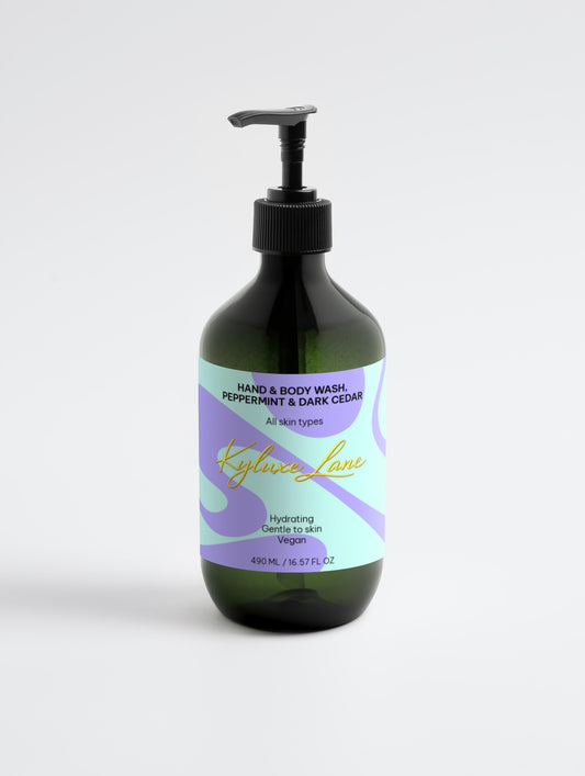 KYLUXE LANE Hand & Body Wash, Peppermint & Dark Cedar
